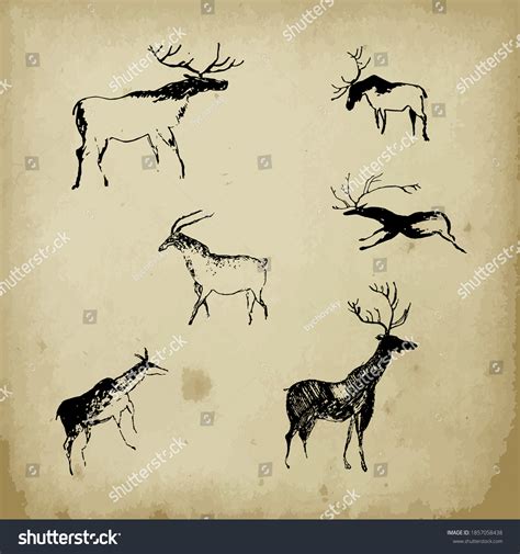 Rock Painting Cave Old Art Symbol Stock Vector (Royalty Free) 1857058438 | Shutterstock