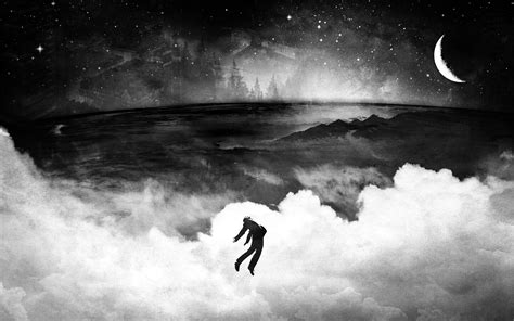 Wallpaper : sky, artwork, stars, clouds, suits, floating, crescent moon, Alex Cherry, cloud ...