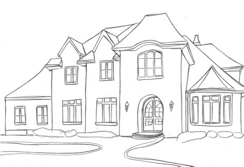 How To Draw A Mansion House Step By Step | EASY DRAWING STEP