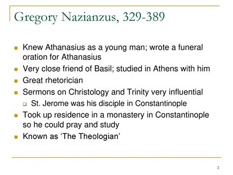 Lecture 16: Gregory of Nazianzus and Gregory of Nyssa - ppt download