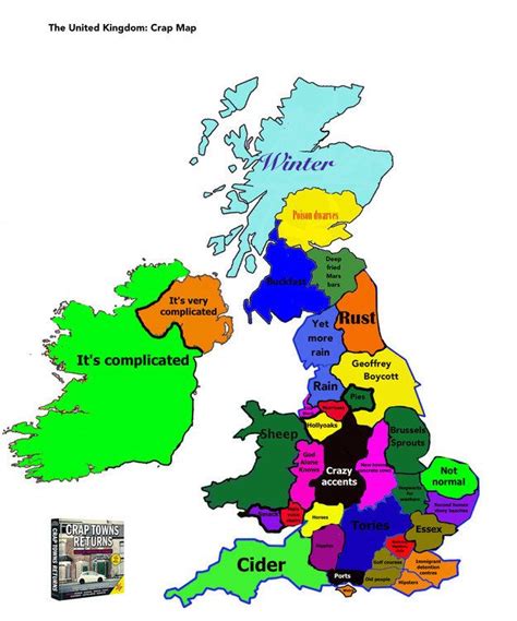 This entirely accurate map of the UK. | British humor, Laugh, Map