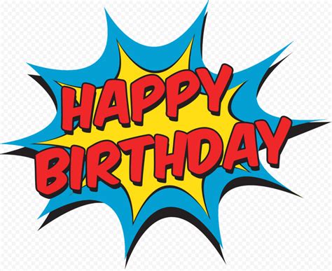 HD Happy Birthday Boom Comic Superhero Cartoon PNG | Citypng