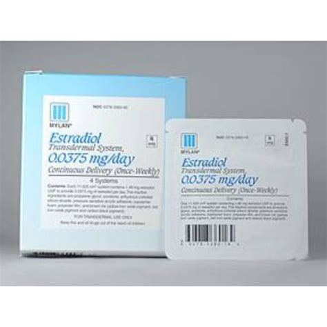 Estrogen Estradiol .0375 mg / 24 Hour Transdermal Patch Carton 4 ...