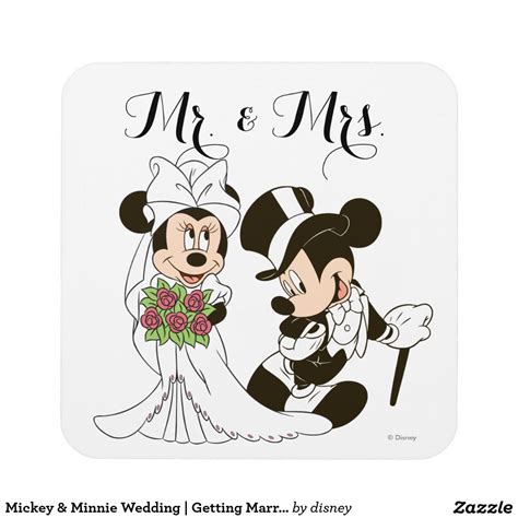 Mickey & Minnie Wedding | Getting Married Coaster | Zazzle | Imagenes ...