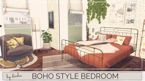 BOHO STYLE BEDROOM + DOWNLOAD + TOUR + CC CREATORS | The Sims 4 | - YouTube