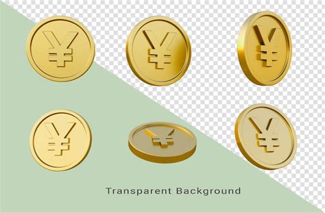 Premium PSD | Golden coins with Chinese yuan or Japanese yen symbol 3d ...