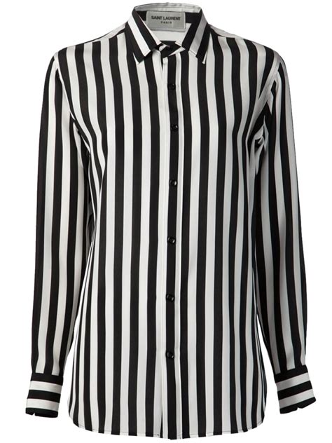 How to wear your Saint Laurent Black & White Striped Crepe-De-Chine Blouse - My Fashion Wants