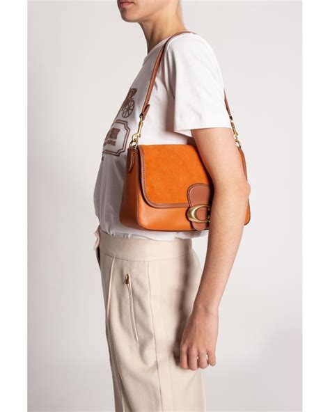 COACH 'soft Tabby' Shoulder Bag in Orange | Lyst