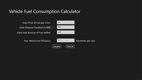 Download Vehicle Fuel Consumption Calculator 1.0.0.0