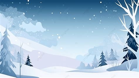 Winter Cartoon Snow Scene Illustration Background, Cartoon, Snow Scene, Pine Tree Background ...