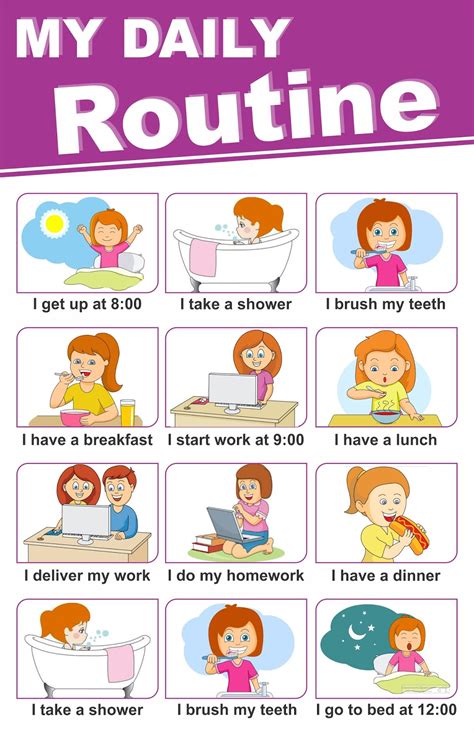 Daily Routines Poster Daily Routine Worksheet Daily Routine Kids ...