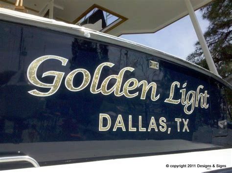 Gold Leaf Boat Name - Golden Light on http://www.designsandsignsonline.com/gold-leaf-boat-name ...