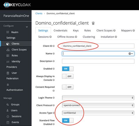 Sample KeyCloak configuration as an OIDC provider for Domino