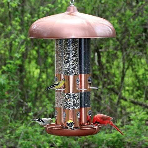 Large Capacity Triple Tube Bird Feeder w/ Copper Ports | Bird feeders ...