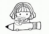 Cute Schoolgirl coloring Page For Kids Back To School Pages  sketch template