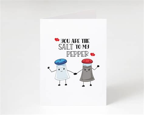 Printable Greeting Card You Are the Salt to My Pepper | Etsy