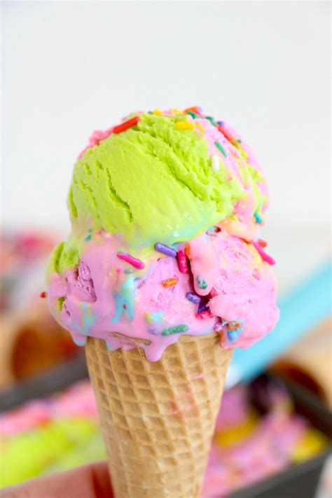 Homemade Rainbow Ice Cream - Bitz & Giggles