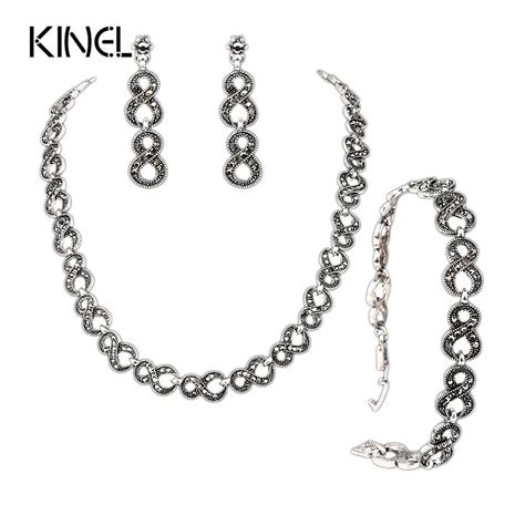 2019 Gorgeous Gray Crystal Jewelry Sets Silver Plated Retro Unlimited ...