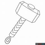 Thors Hammer Coloring Page  Easy Drawing Guides sketch template