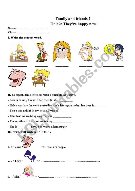 Family and friends 2 unit 2 - ESL worksheet by i.am.me1311