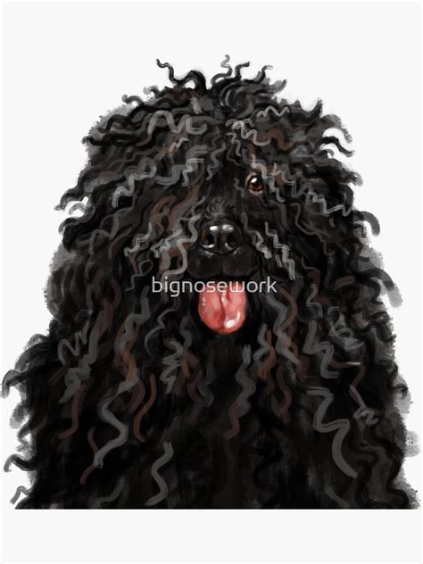 "Black Puli Dog" Sticker by bignosework | Redbubble