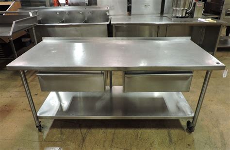 Stainless Steel Work Table w/ 2 Drawers and Undershelf | Stainless steel work table, Work table ...