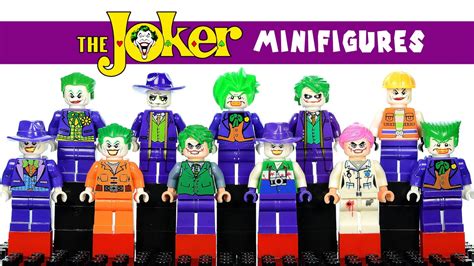 LEGO DC Comics "The Joker" Super-Villain Minifigure Gallery of Variants Collection - YouTube