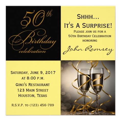 Surprise 50th Birthday Party Invitations Wording | Drevio Invitations Design