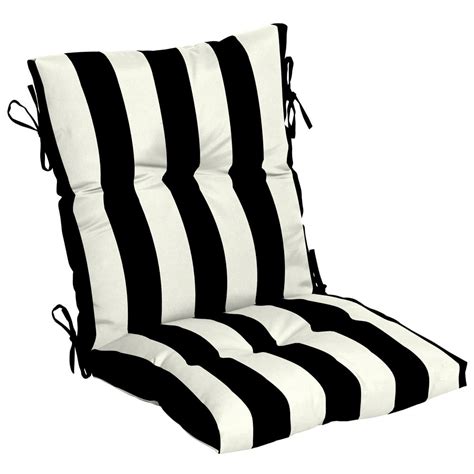 Better Homes & Gardens Black and White Ibiza Stripe 44 x 21 in. Outdoor Dining Chair Cushion ...