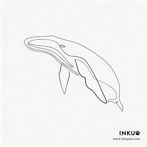 Blue Whale Outline Tattoo