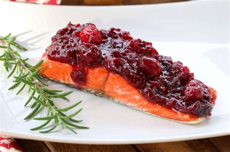 Salmon with Cranberry Ginger Mustard Sauce - The Daring Gourmet