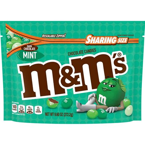 M&M'S Mint Dark Chocolate Candy Sharing Size, 9.6 Oz. Bag - Walmart.com - Walmart.com