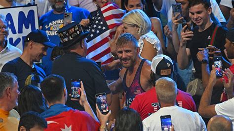 USA's Kyle Dake into stands, celebrates after bronze win | NBC Olympics