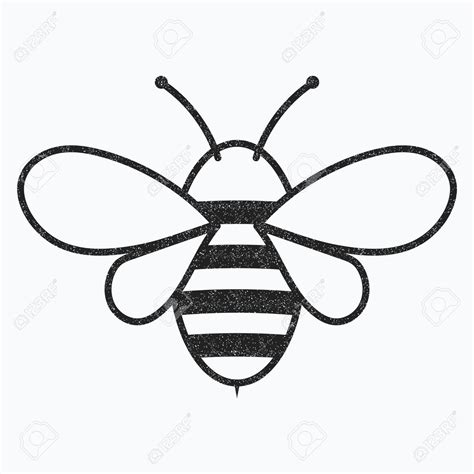 Logo of the bee. Black and white bee icon. Vector illustration.. | Black and white bee, Bee ...