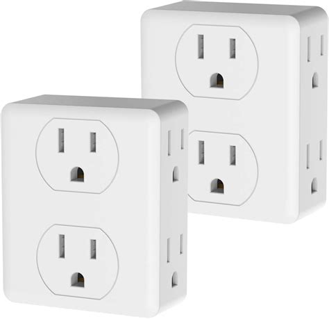 Outlet Extender, HICITY Multi Plug Outlet with 6 Electrical Outlets Adapter, 3-Prong Wall Outlet ...