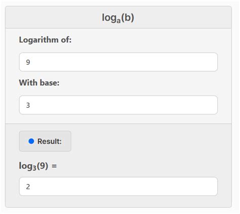 Logarithm Calculator - PureTables.com