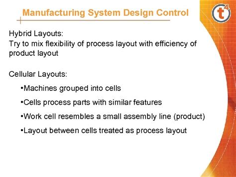 Manufacturing Systems Manufacturing System Design Control