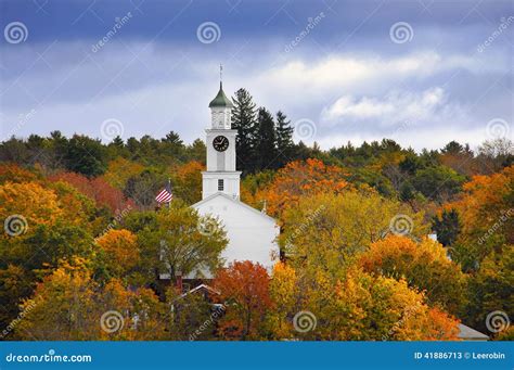 Church Surrounded by Autumn Colors Stock Image - Image of idyllic ...