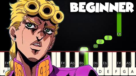 Giorno's Theme | BEGINNER PIANO TUTORIAL + SHEET MUSIC by Betacustic - YouTube