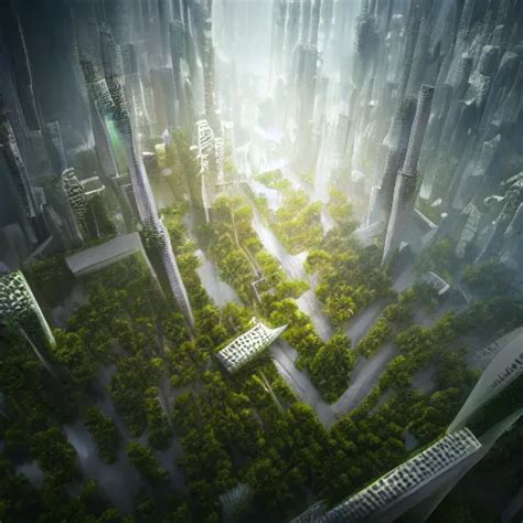 extremely dense futuristic forest city, highly | Stable Diffusion