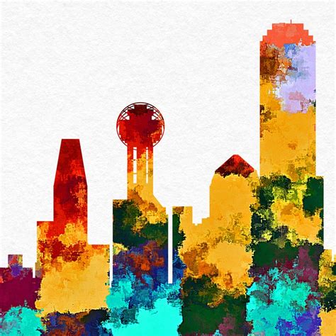 Dallas Skyline Print Dallas Skyline Art Dallas Wall Decor | Etsy