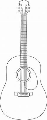 Colorable Guitar Line Art  Free Clip sketch template