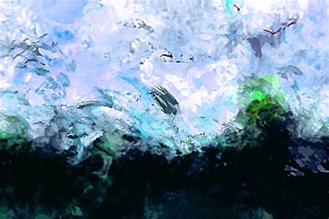 Abstract Ocean Storm in Paint Stock Image - Image of ocean, water: 205062847