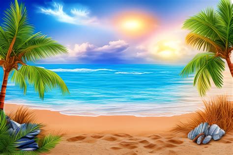 Beach Background Graphic by Fstock · Creative Fabrica