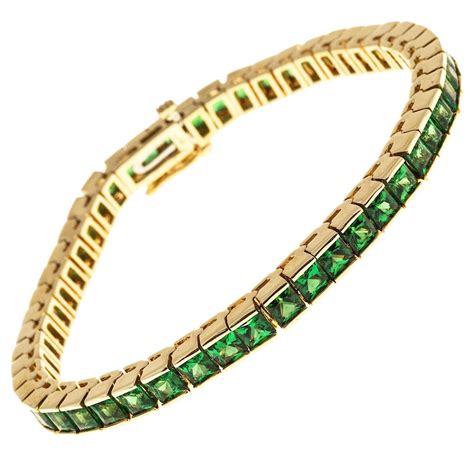 Gem Green Tsavorite Garnet Gold Bracelet at 1stDibs | tsavorite ...