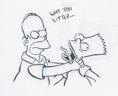 Homer Simpson choking Bart by mgonya on DeviantArt