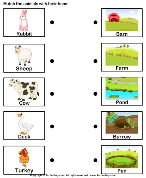 Match Farm Animals to Their Homes | Kindergarten worksheets, Farm ...