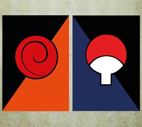 Naruto double poster Uzumaki & Uchiha clan symbols by MixPosters, $25. ...