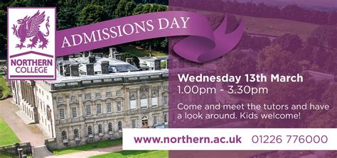 Northern College on Twitter: "Admissions Day @NorthernCollege Wednesday ...