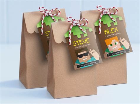 Minecraft printable lollie bag tags - edit & print as many copies as ...